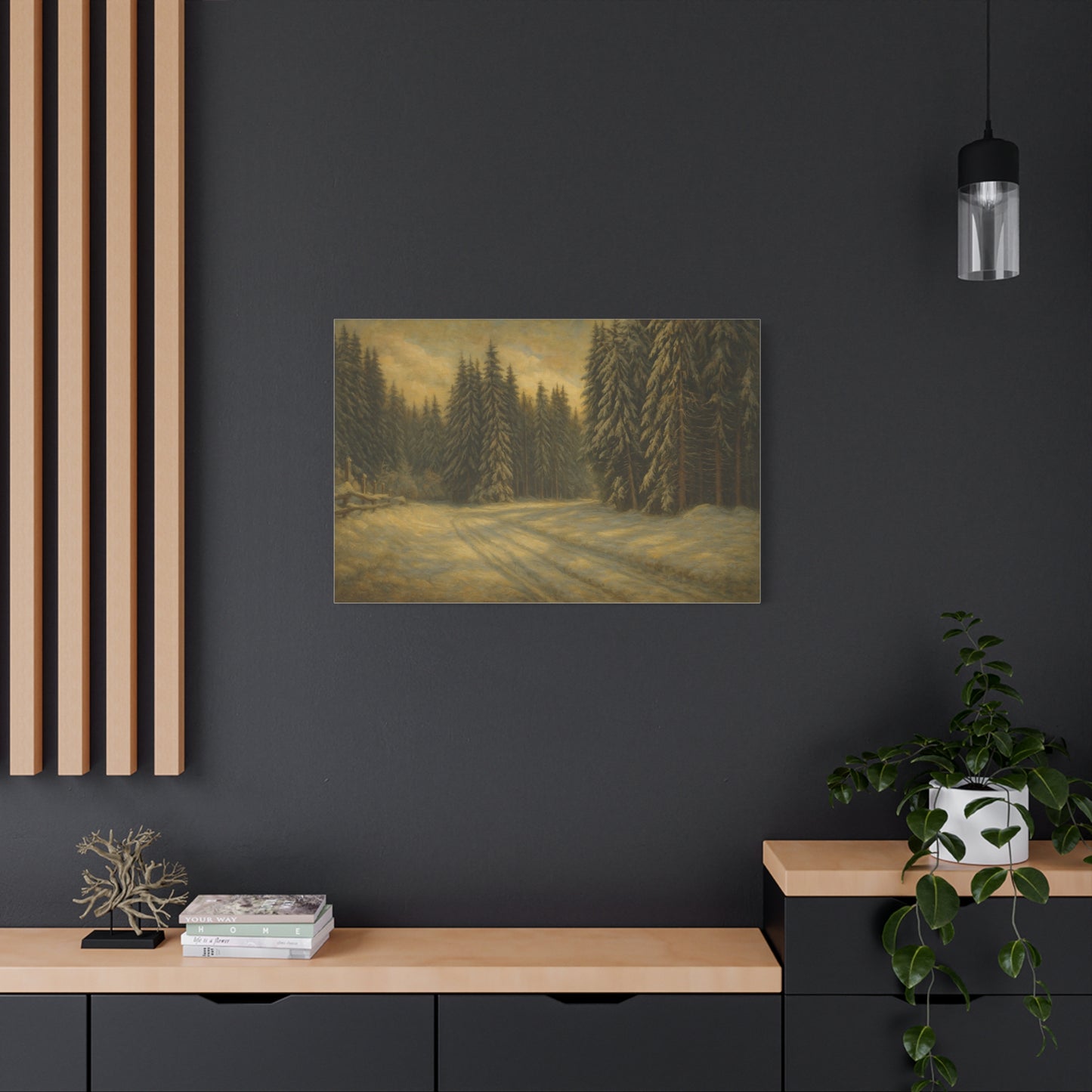 Scenic Forest Canvas Art, Nature Decor for Home, Cozy Wall Art, Perfect Gift for Nature Lovers, Rustic Cabin Decor, Winter Landscape Print