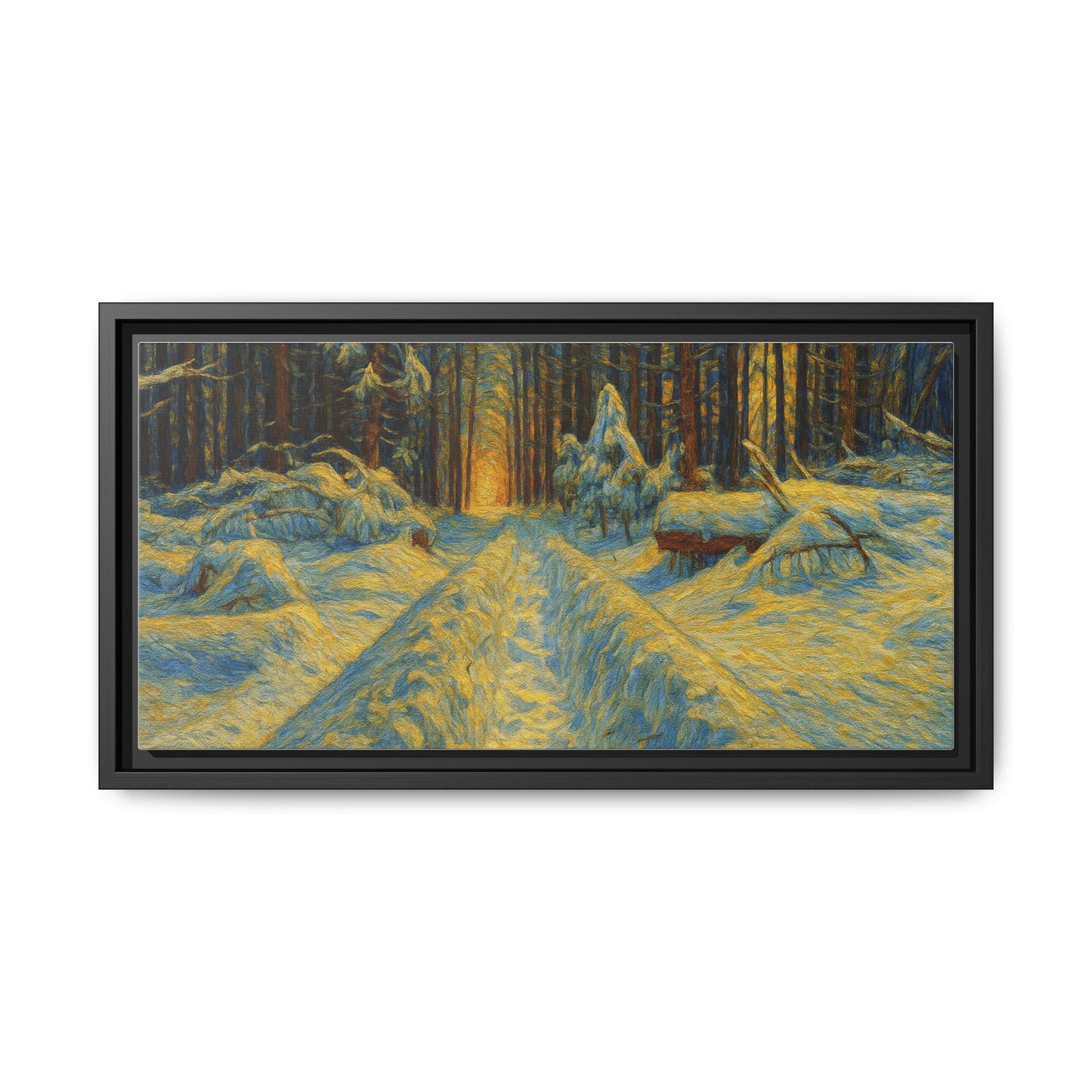 Canvas Art, Winter Landscape Wall Decor, Nature Lovers Gift, Seasonal Decor, Holiday Wall Art, Cozy Home Decoration, Framed Matte Canvas