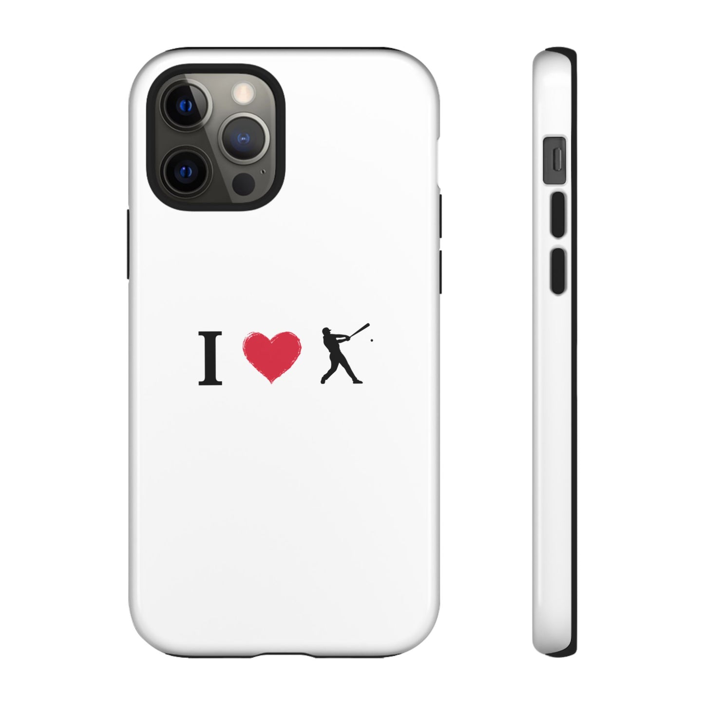 Baseball Love Phone Case, Tough Cases for Sports Lovers, i Heart Baseball Protection, Gift for Players, Cute Sports Case