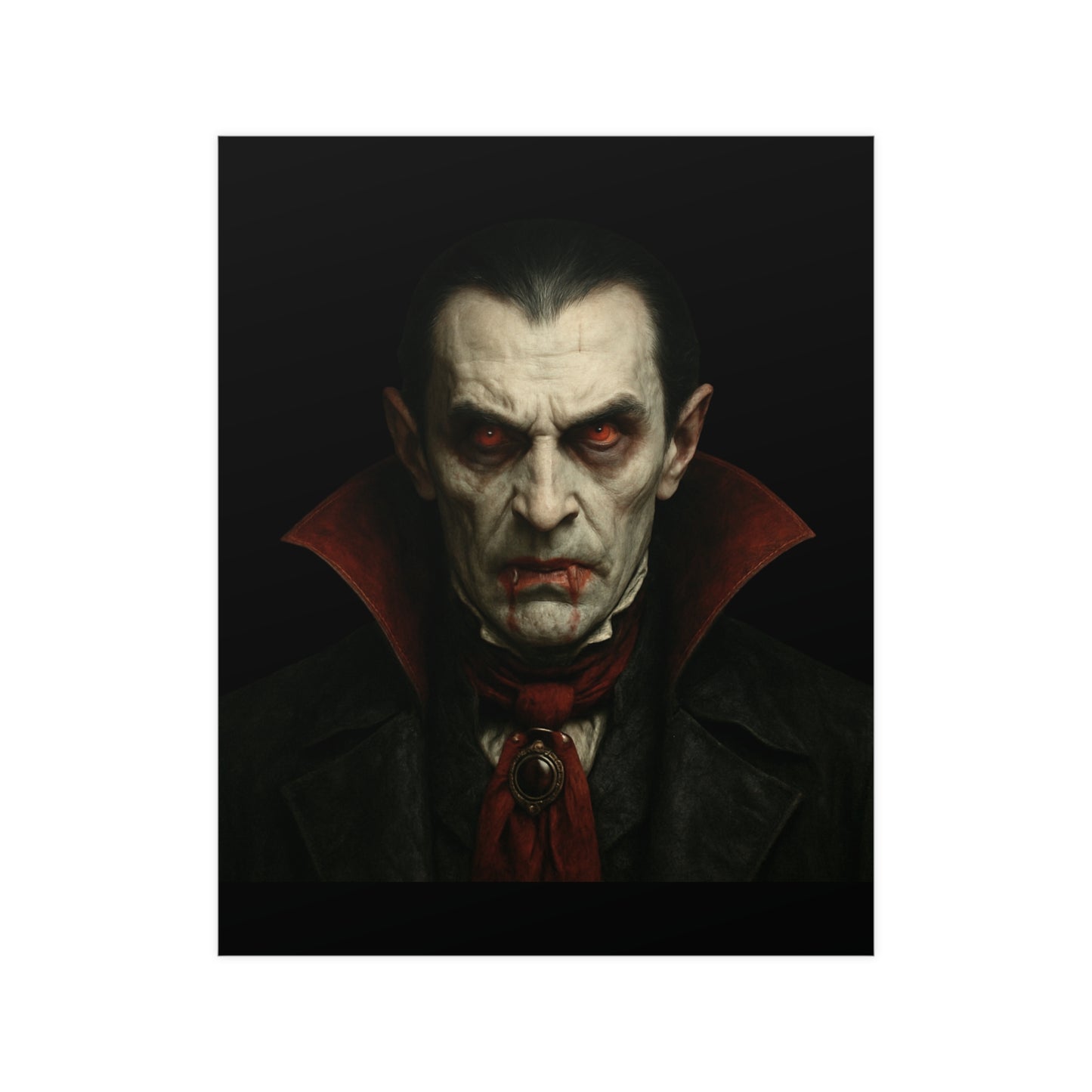 Gothic Vampire Art Poster, Spooky Wall Decor, Horror Room Accent, Perfect for Halloween, Gothic Decor, Home Office Artwork