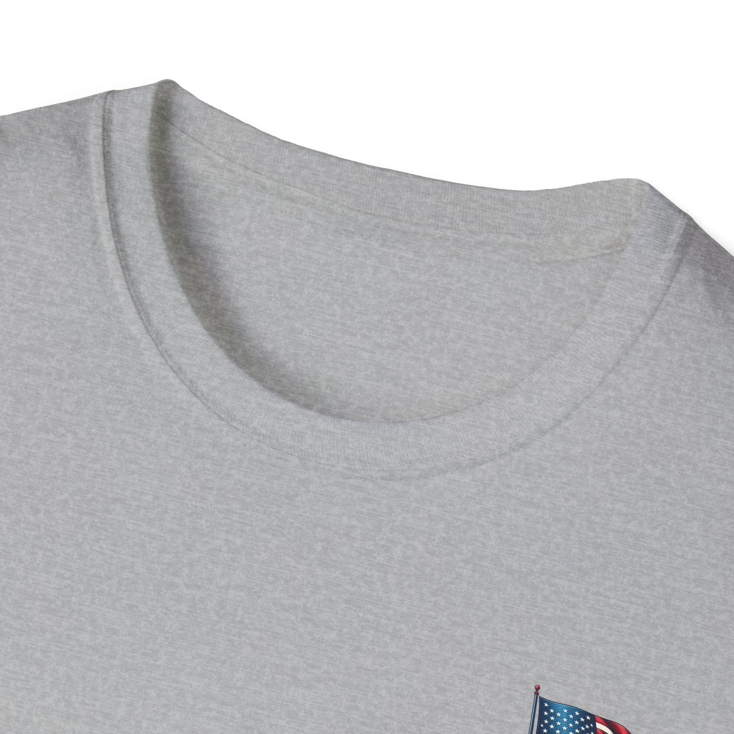 Patriotic Unisex Softstyle T-Shirt, American Flag Tee, USA Pride Shirt, Perfect for Independence Day, Casual Wear