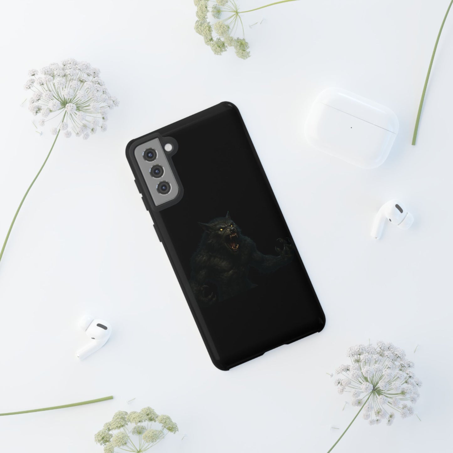 Werewolf Phone Case, Tough Cases, Black Panther Design, Gift for Animal Lovers, Phone Accessories, Fierce Phone Protection
