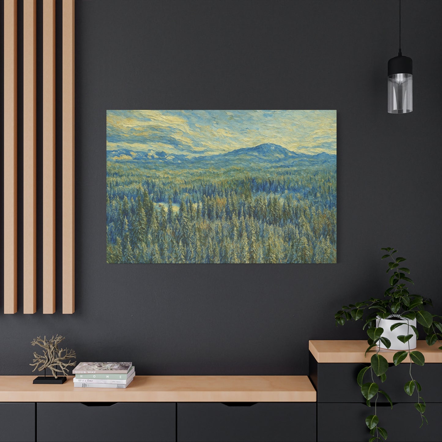 Scenic Landscape Canvas Print, Rustic Home Decor, Wall Art for Nature Lovers, Gift for Art Enthusiasts, Serene Forest Artwork - product image