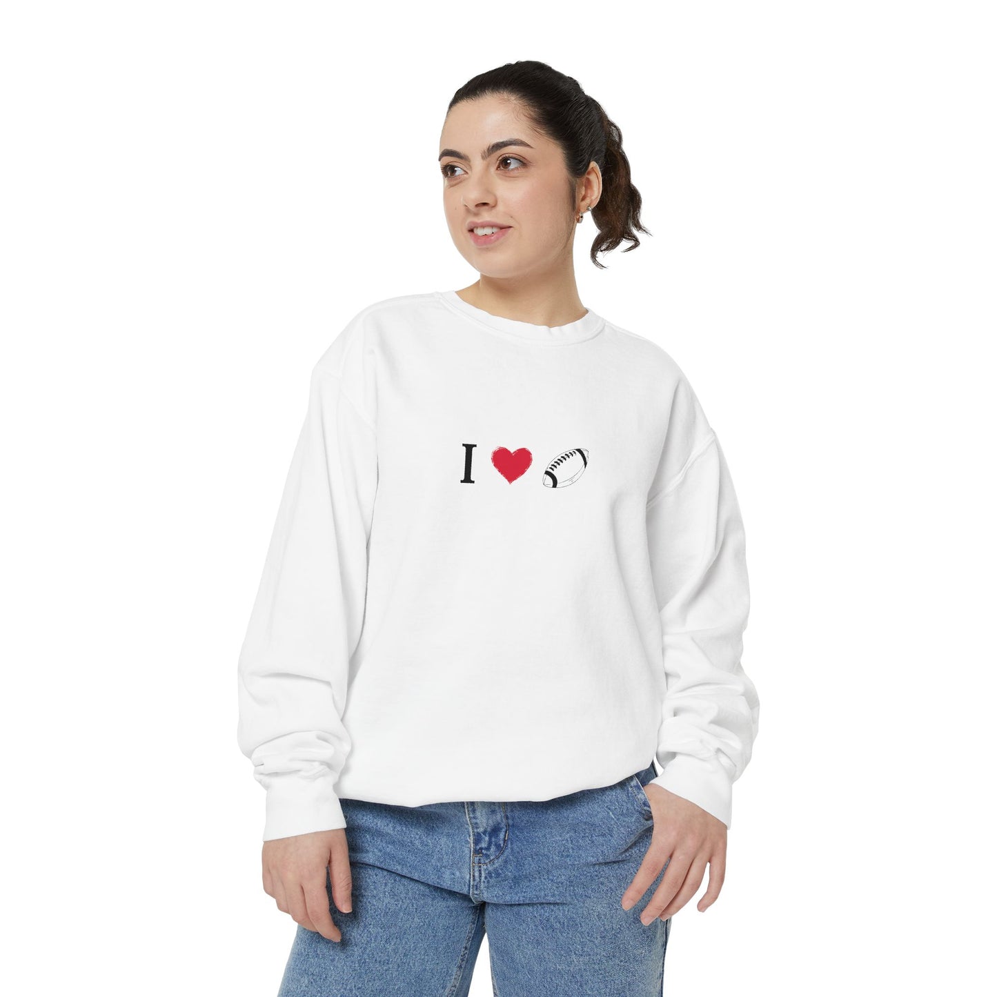 Unisex Sweatshirt, I love Football, Cozy, Perfect for Everyday Wear, Gift Idea for Friends, Couples, and Special Occasions