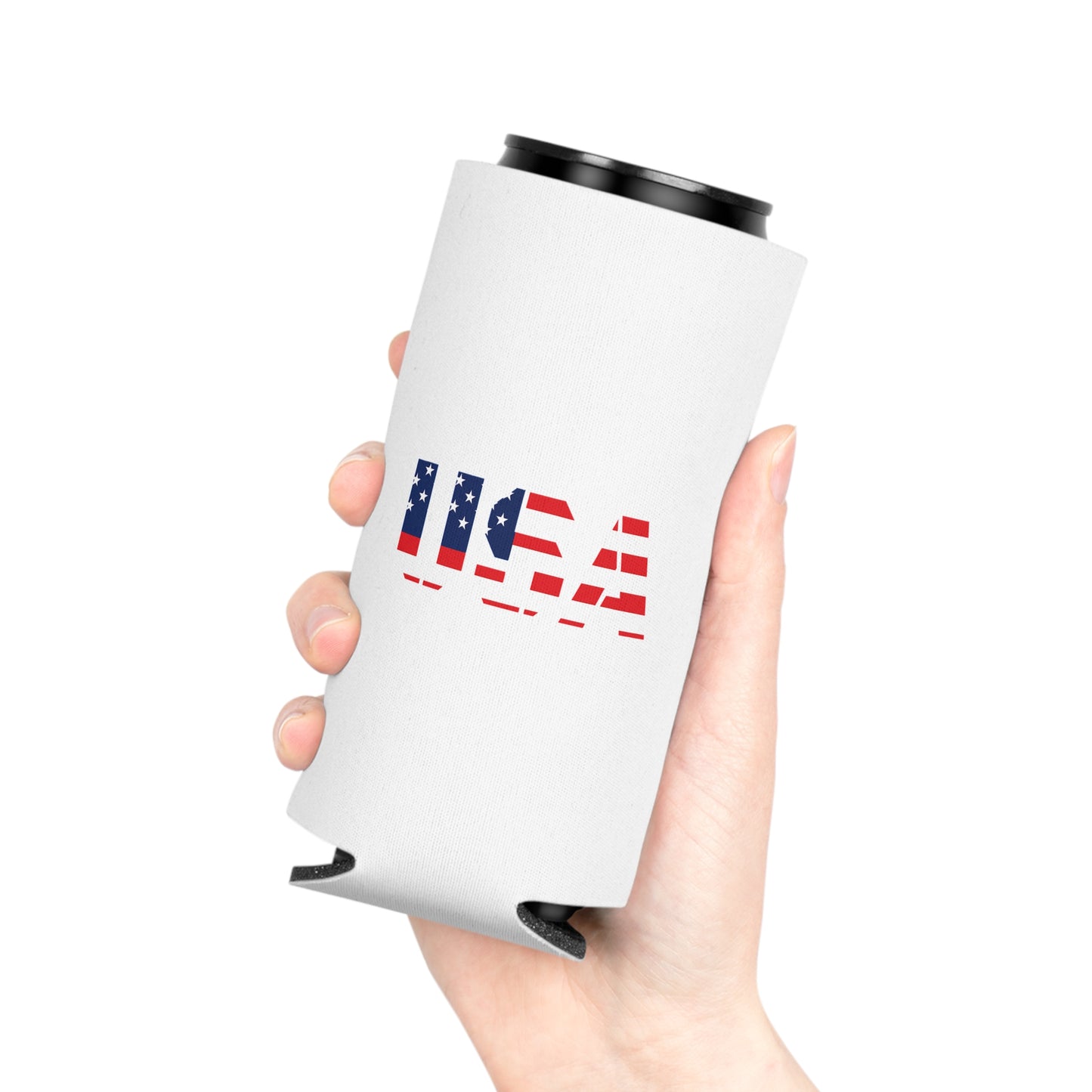 USA Flag Can Cooler - Perfect for BBQs, Independence Day, Tailgating, Memorial Day, Housewarming