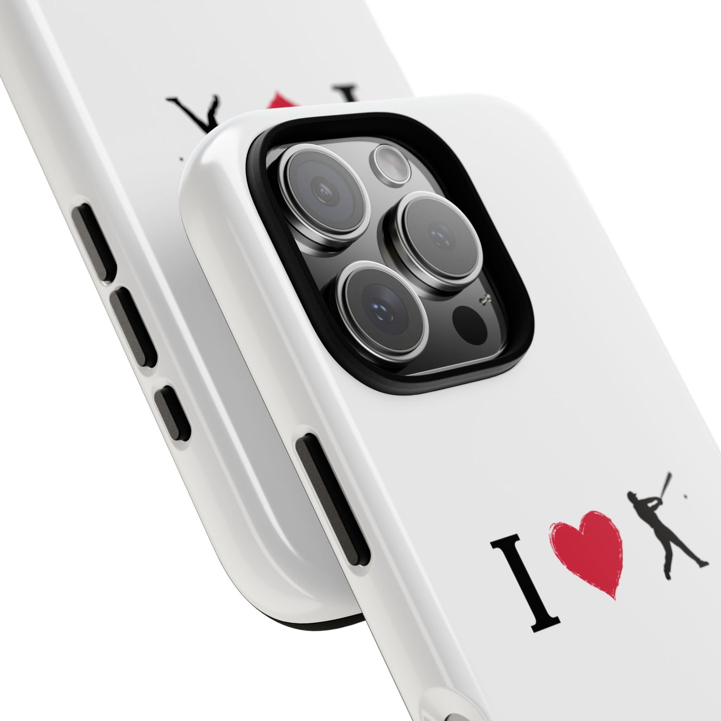 Baseball Love Phone Case, Tough Cases for Sports Lovers, i Heart Baseball Protection, Gift for Players, Cute Sports Case