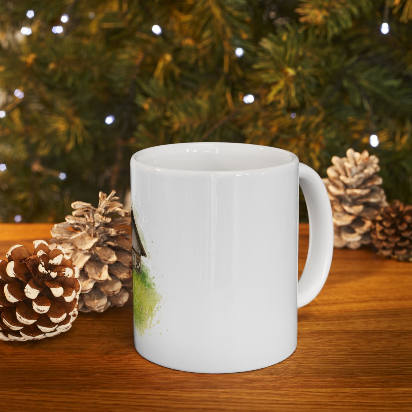 Rustic Cabin Ceramic Mug - Cozy Coffee Cup for Nature Lovers, Gift for Home, Farmhouse Decor, Tea Time, Camping Enthusiasts