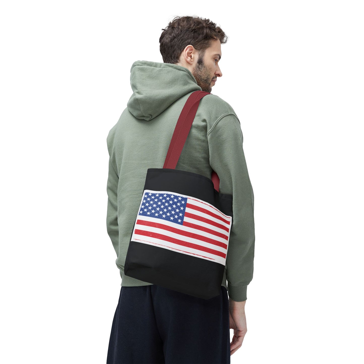 Patriotic Tote Bag, American Flag Carryall, Beach Bag, Reusable Shopping Tote, Independence Day Gift