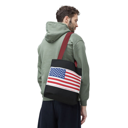 Patriotic Tote Bag, American Flag Carryall, Beach Bag, Reusable Shopping Tote, Independence Day Gift
