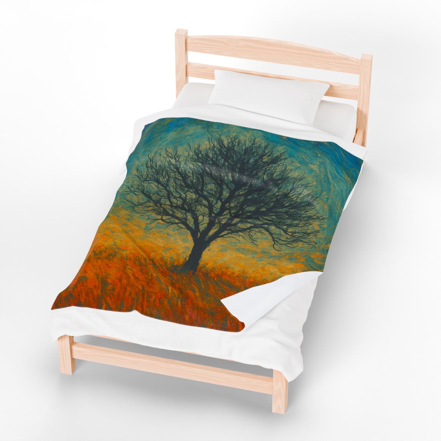 Cozy Velveteen Plush Blanket with Serene Tree Design | Comfortable Home Decor, Gift for Nature Lovers, Cozy Nights, Warmth&Style
