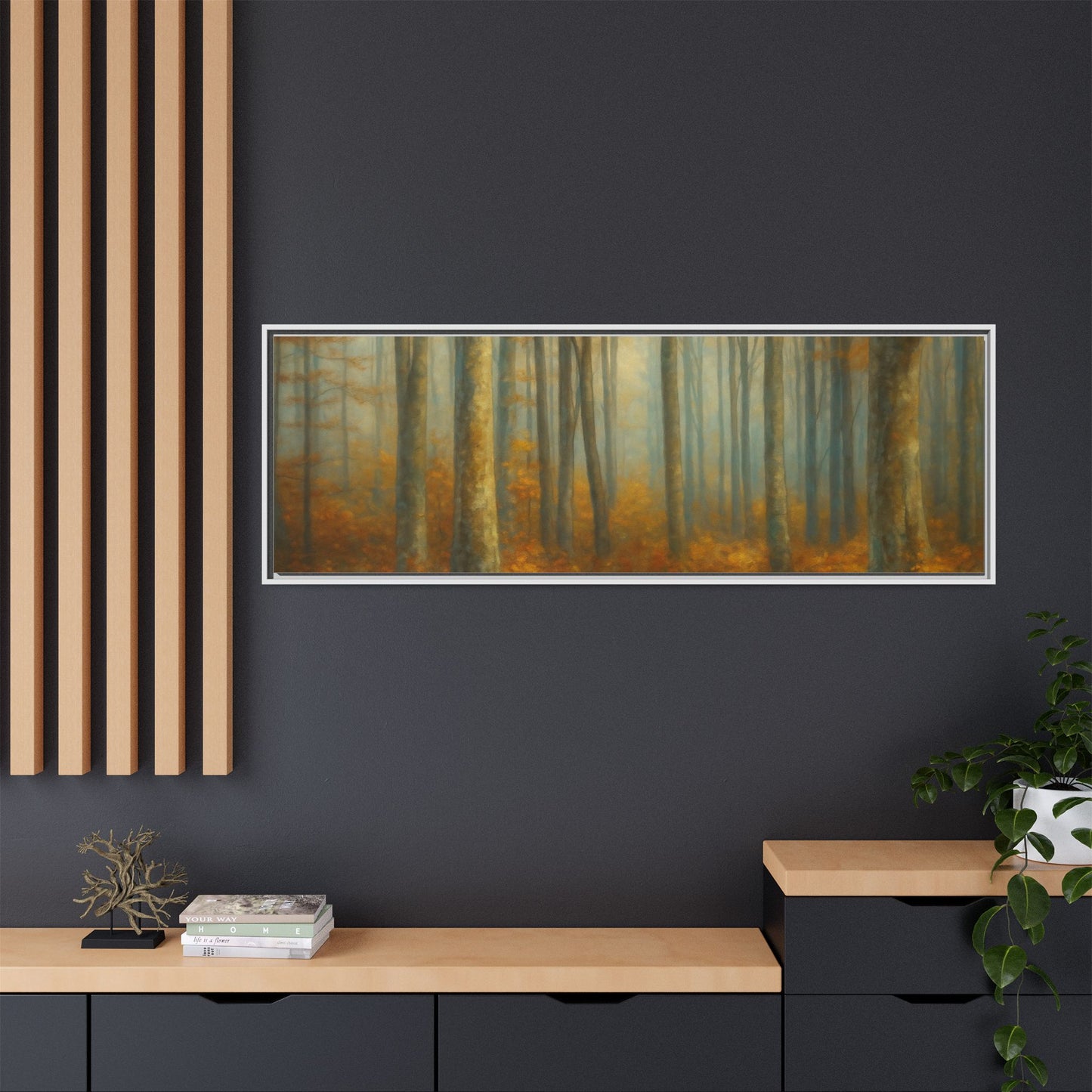 Autumn Forest Canvas Art, Framed Wall Decor, Rustic Home Decor, Nature Artwork, Gift for Nature Lovers