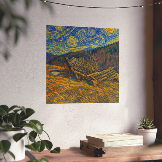 Matte Vertical Posters of Starry Night - Art Print for Home Decor, Wall Art, Gift for Art Lovers, Bacground for Celebrations - product image