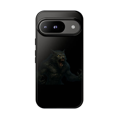 Werewolf Phone Case, Tough Cases, Black Panther Design, Gift for Animal Lovers, Phone Accessories, Fierce Phone Protection