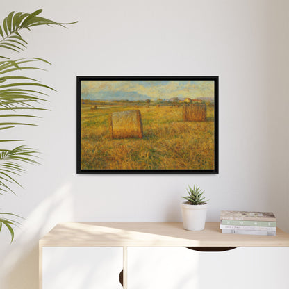 Framed Matte Canvas Wall Art - Rustic Farm Landscape, Country Decor, Home Gallery, Gift for Nature Lovers, Housewarming Decor