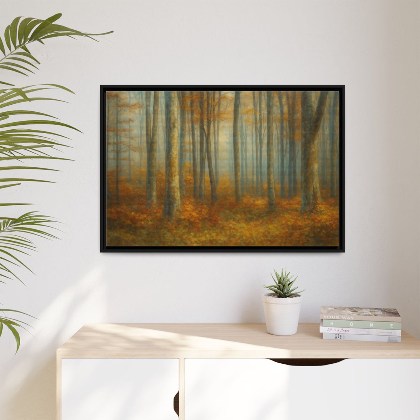 Autumn Forest Canvas Art, Framed Wall Decor, Rustic Home Decor, Nature Artwork, Gift for Nature Lovers
