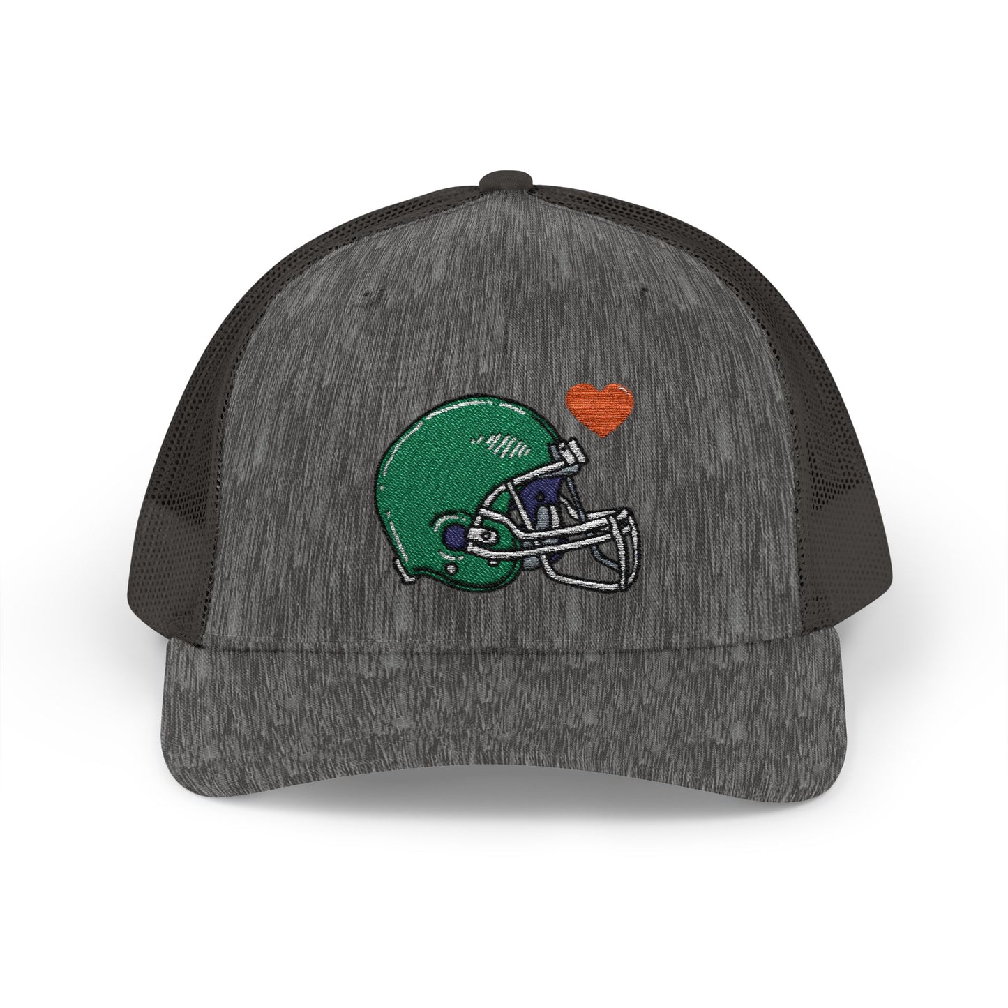 Snapback Trucker Cap with Football Heart Design - Perfect for Sports Fans, Gifts for Gamers, Casual Outings, Tailgating, and Team Spirit