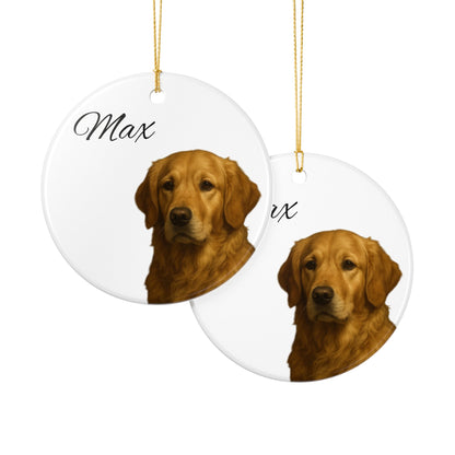 Dog Personalised Ceramic Decoration Ornament, (1pc) - Pet Keepsake for Christmas Tree, Custom Puppy Gift, Unique Dog Lover Decor,