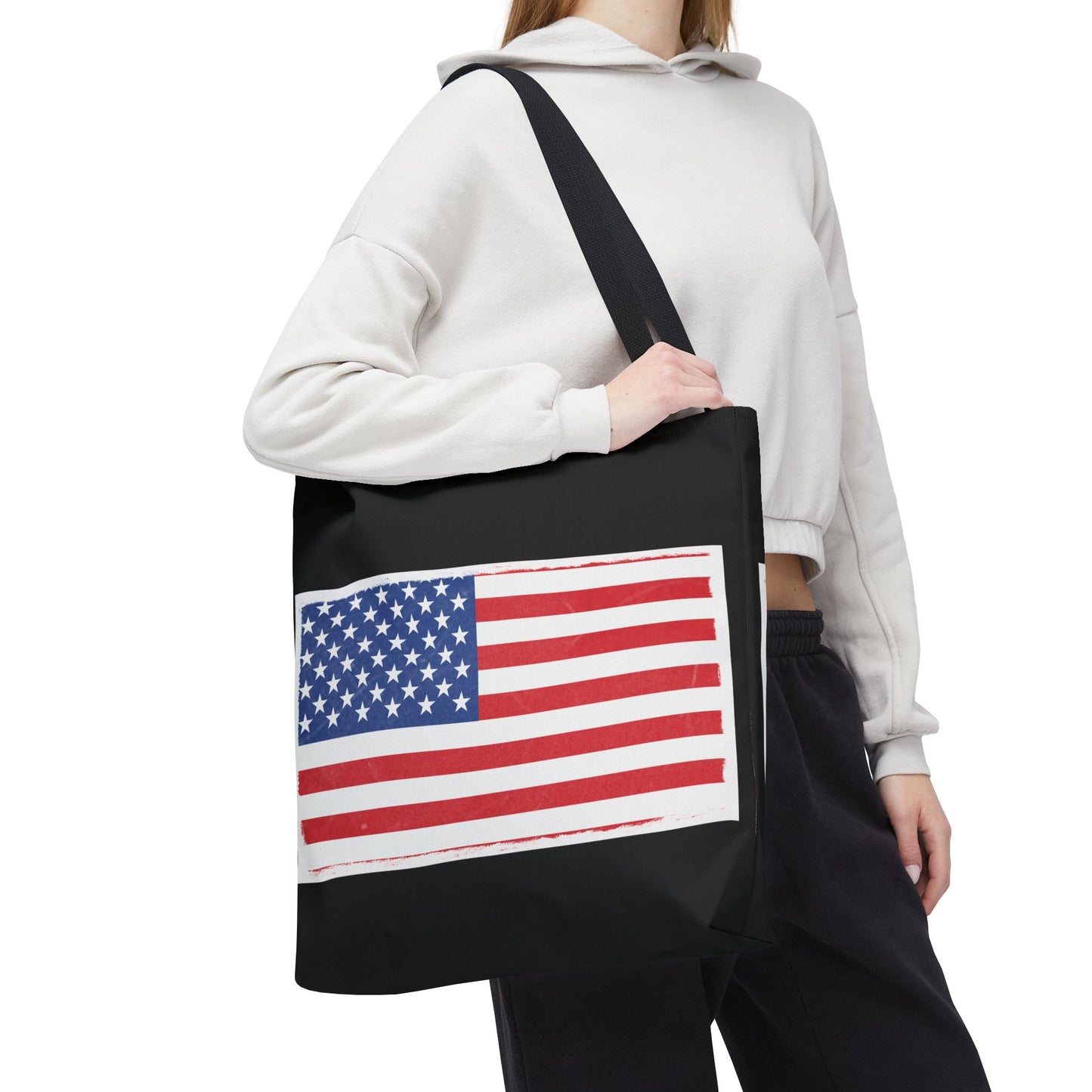 Patriotic Tote Bag, American Flag Carryall, Beach Bag, Reusable Shopping Tote, Independence Day Gift