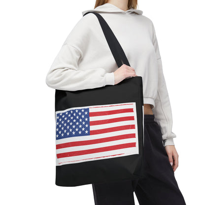Patriotic Tote Bag, American Flag Carryall, Beach Bag, Reusable Shopping Tote, Independence Day Gift