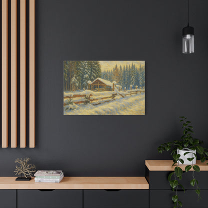 Canvas Wall Art, Winter Landscape Print, Home Decor, Rustic Art, Gift for Nature Lovers, Holiday Decoration