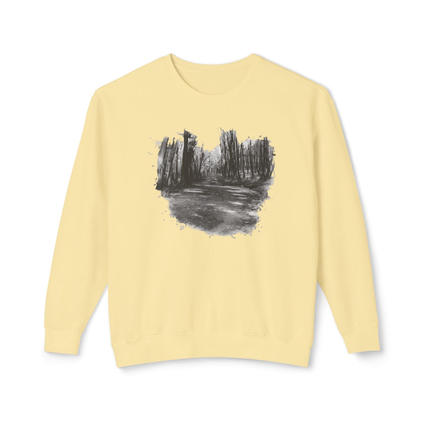 Scenic Minimalist Crewneck Sweatshirt - Cozy Art Tee for Nature Lovers, Gift for Her, Layering Essential, Perfect for Fall, Everyday Wear
