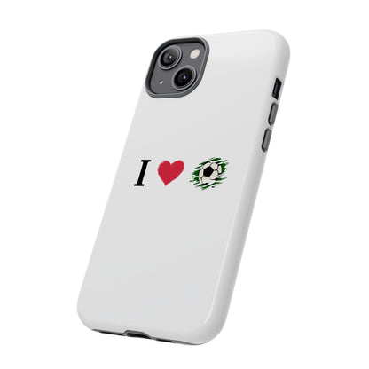 Soccer Phone Case, I Love Soccer, Tough Case Cover, Sporty Phone Accessories, Gift for Soccer Lovers, Unique Soccer Design