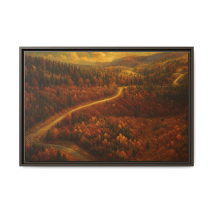 Autumn Landscape Framed Canvas Art, Cozy Home Decor, Warm Fall Vibes, Gift for Nature Lovers, Perfect for Thanksgiving