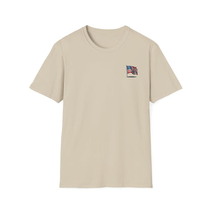 Patriotic Unisex Softstyle T-Shirt, American Flag Tee, USA Pride Shirt, Perfect for Independence Day, Casual Wear