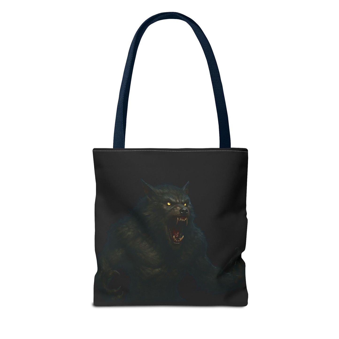 Fierce Werewolf Tote Bag, Halloween Accessories, Dark Art Tote, Animal Lover Gift, Geeky Shopping Bag
