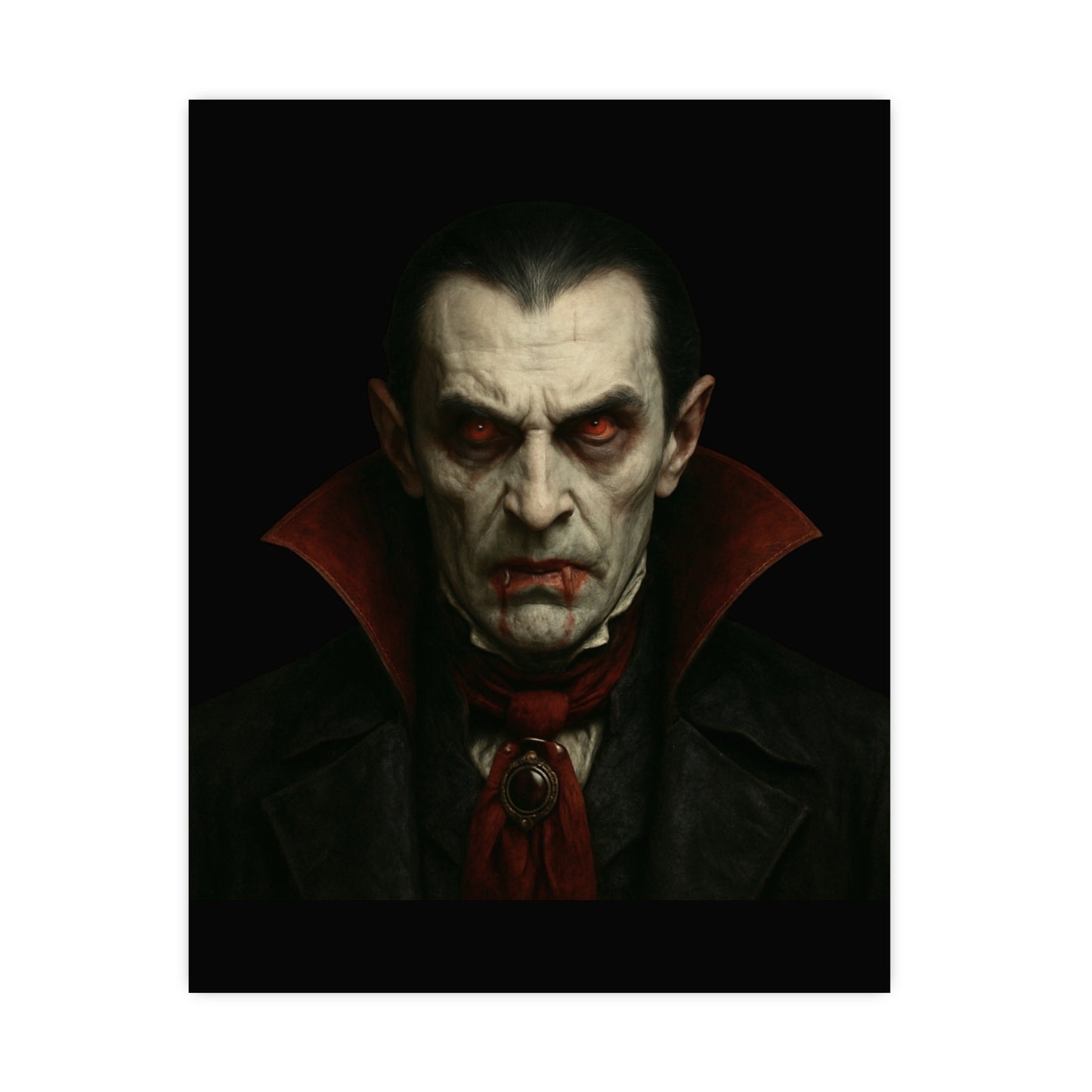 Gothic Vampire Art Poster, Spooky Wall Decor, Horror Room Accent, Perfect for Halloween, Gothic Decor, Home Office Artwork