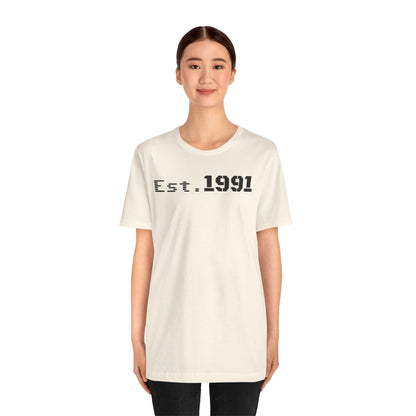 Established 1991 Unisex Jersey Tee | Vintage Anniversary Gift | Casual Wear, Birthday Shirt, Retro Style, Statement Tee, Gift for Him/Her