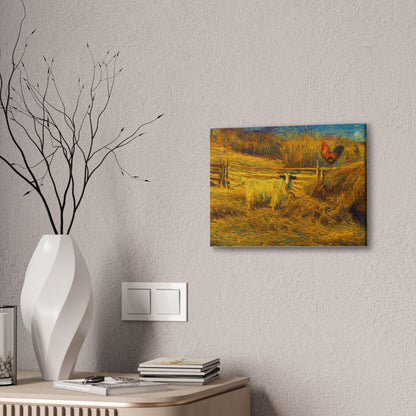 Farmhouse Canvas Wall Art - Rustic Animal Decor, Goat and Rooster Painting, Country Home, Farmhouse Style, Gift for Farmers