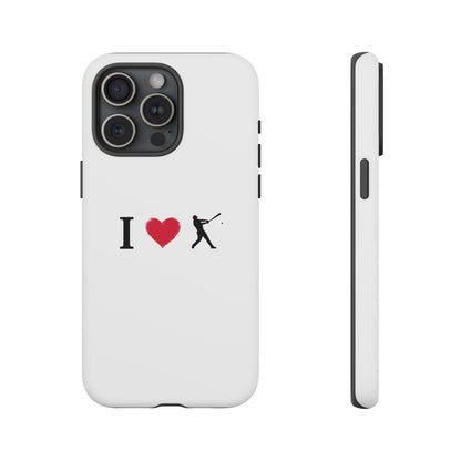 Baseball Love Phone Case, Tough Cases for Sports Lovers, i Heart Baseball Protection, Gift for Players, Cute Sports Case