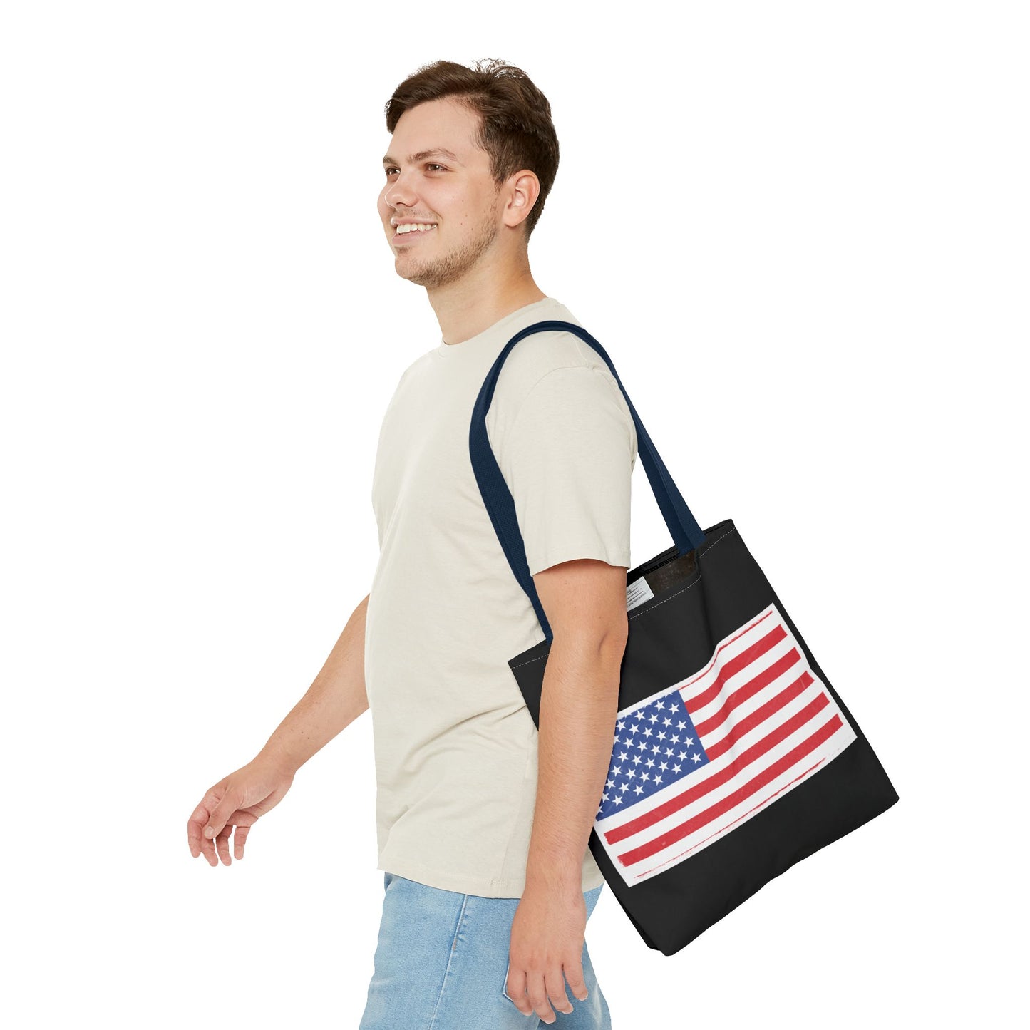 Patriotic Tote Bag, American Flag Carryall, Beach Bag, Reusable Shopping Tote, Independence Day Gift