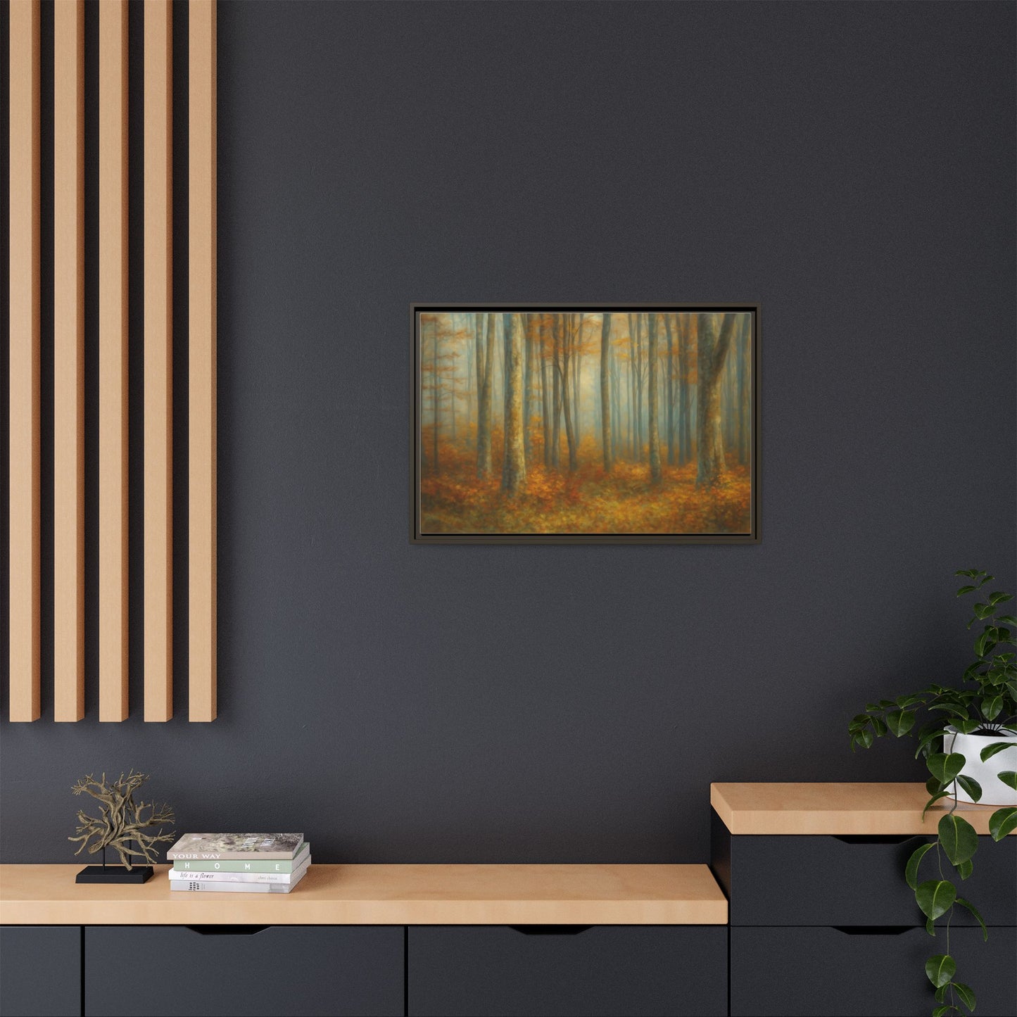 Autumn Forest Canvas Art, Framed Wall Decor, Rustic Home Decor, Nature Artwork, Gift for Nature Lovers