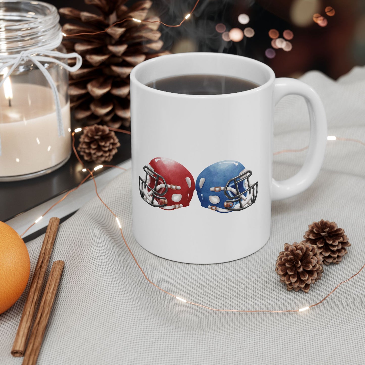 Football Fan Ceramic Mug | 11oz, 15oz | Perfect for Game Day, Sports Enthusiasts, Gifts, Tailgating, Team Celebration