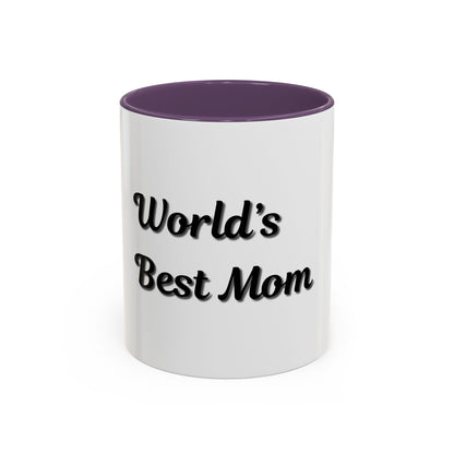 World's Best Mom Accent Coffee Mug - 11oz & 15oz - Perfect Gift for Mother's Day