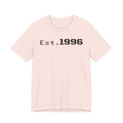 Unisex Jersey Tee - 'Est. 1996' Graphic Shirt, Birthday Gift, Casual Wear, Vintage Style, Retro Fashion, Gift for Him/Her
