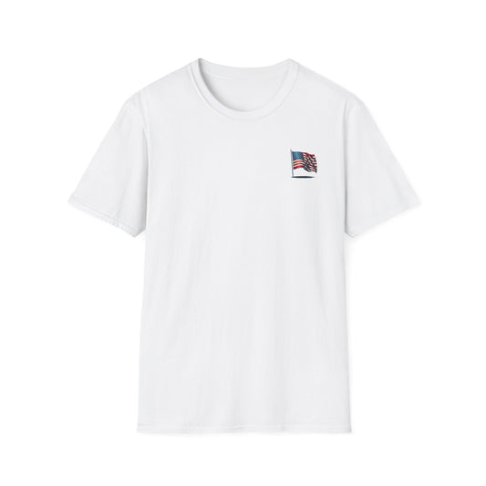 Patriotic Unisex Softstyle T-Shirt, American Flag Tee, USA Pride Shirt, Perfect for Independence Day, Casual Wear