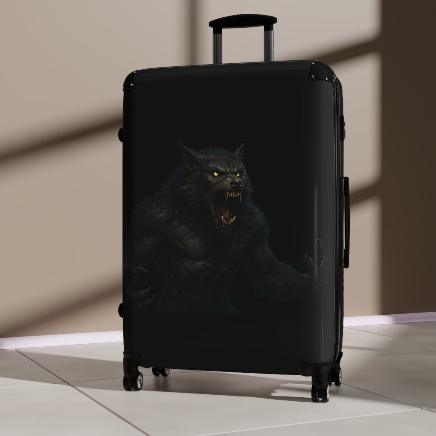 Fierce Werewolf Suitcase, Travel Luggage, Halloween Travel, Unique Carry-On, Adventure Gear, Gift for Travelers, Fantasy Travel