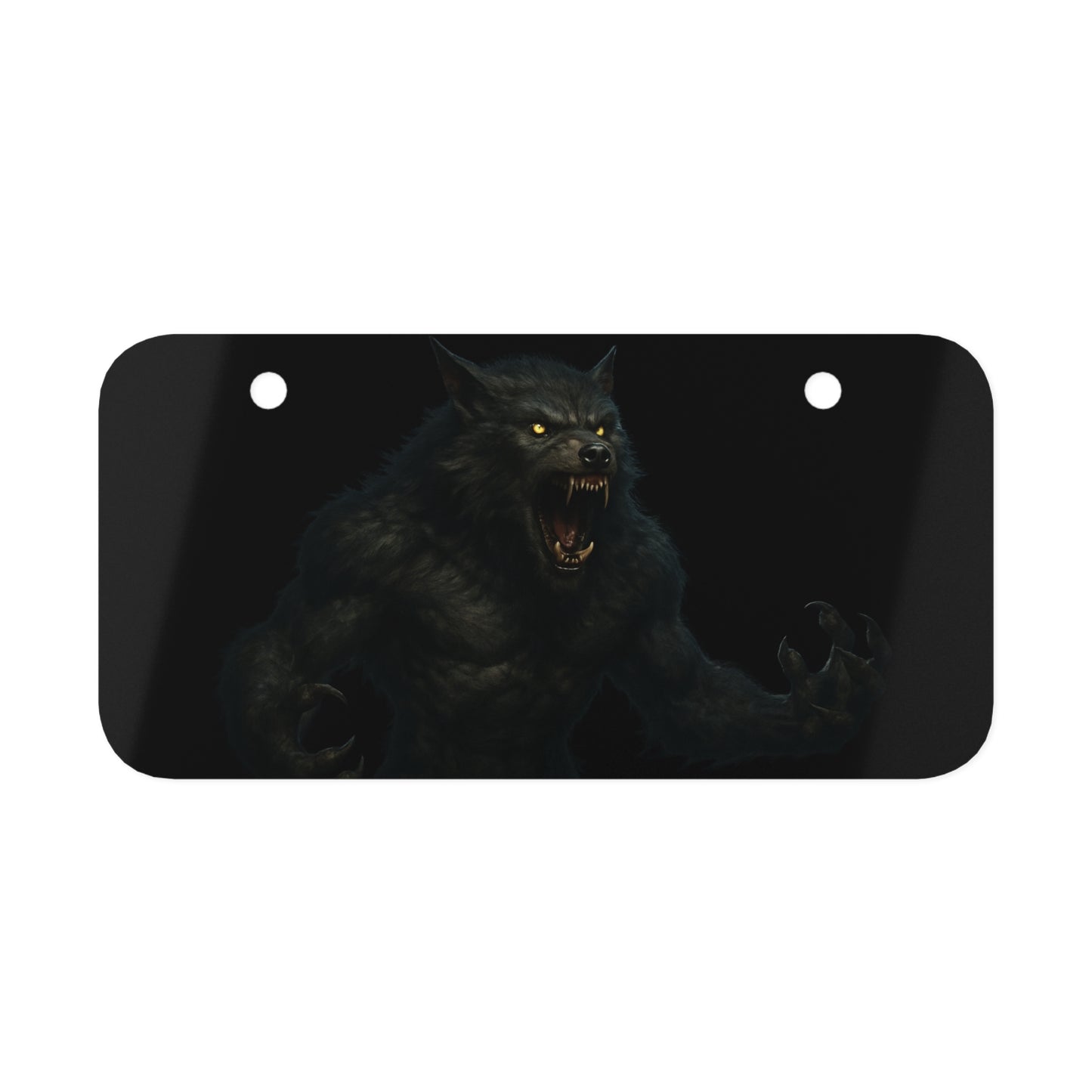 Werewolf-Themed Mini License Plate, Unique Decor, Car Accessory, Gift for Wolf Lovers, Rustic Home Decor, Halloween Decor