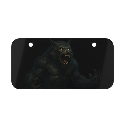 Werewolf-Themed Mini License Plate, Unique Decor, Car Accessory, Gift for Wolf Lovers, Rustic Home Decor, Halloween Decor