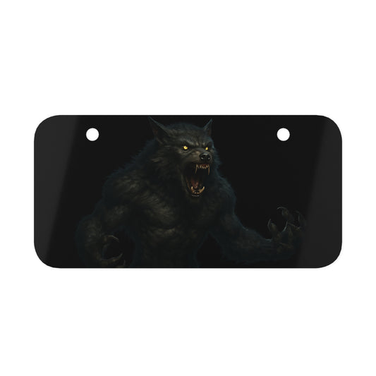 Werewolf-Themed Mini License Plate, Unique Decor, Car Accessory, Gift for Wolf Lovers, Rustic Home Decor, Halloween Decor