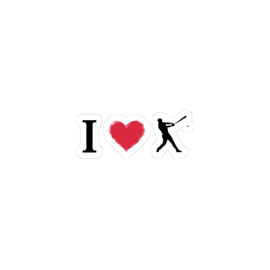 I Love Baseball Kiss-Cut Stickers | Sports Gear, Custom Decals, Laptop Stickers, Gift for Athletes, Motivational Decor