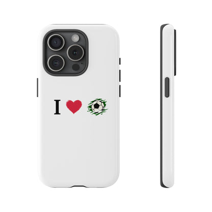 Soccer Phone Case, I Love Soccer, Tough Case Cover, Sporty Phone Accessories, Gift for Soccer Lovers, Unique Soccer Design