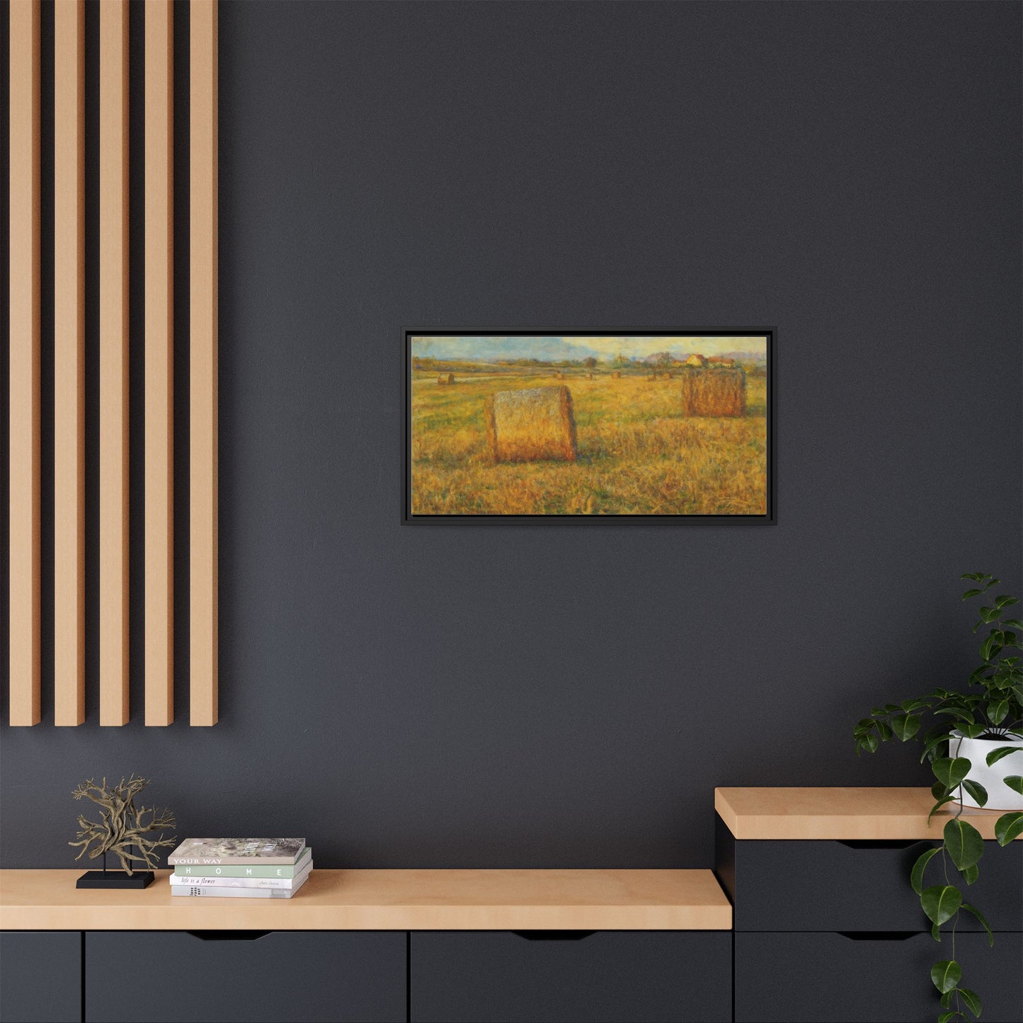 Framed Matte Canvas Wall Art - Rustic Farm Landscape, Country Decor, Home Gallery, Gift for Nature Lovers, Housewarming Decor