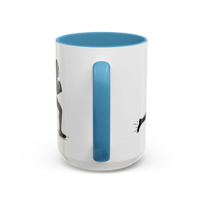Football Player Themed Accent Coffee Mug, Sports Fan Gift, Unique Mug for Athletes, Coffee Lover, Game Day Essential