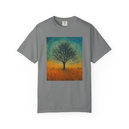 Nature-Themed Unisex Garment-Dyed T-Shirt - Tree Design, Bohemian Tee, Nature Lover Gift, Eco-Friendly Fashion, Casual Wear