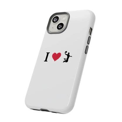I Love Basketball Phone Case, Sporty Cell Cover, Basketball Gift for Players, Tough Cases, Love for Sports Accessories