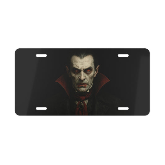 Vampire-Themed Vanity Plate | Halloween Decor, Car Accessories, Unique Gift, Spooky Decor, Gothic Style